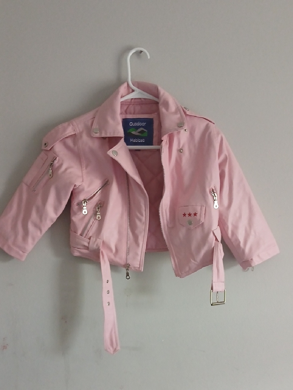 Girls' Pink Moto Jacket